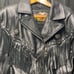 Harley Davidson Leather Motorcycle Jacket Black Women’s Large Fringe Belt Silver