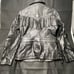 Harley Davidson Leather Motorcycle Jacket Black Women’s Large Fringe Belt Silver