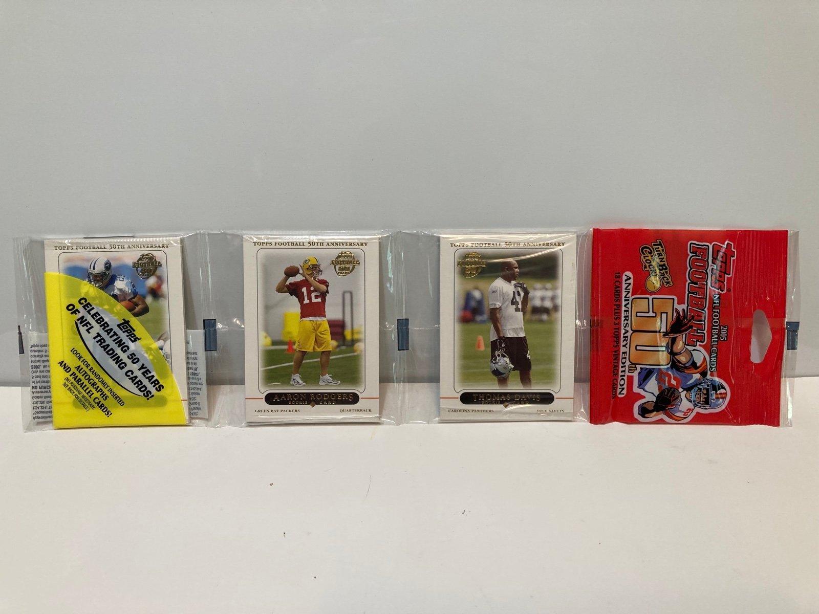 2005 Topps NFL 50th Anniversary Value Pack/Aaron Rodgers RC Rookie On Top