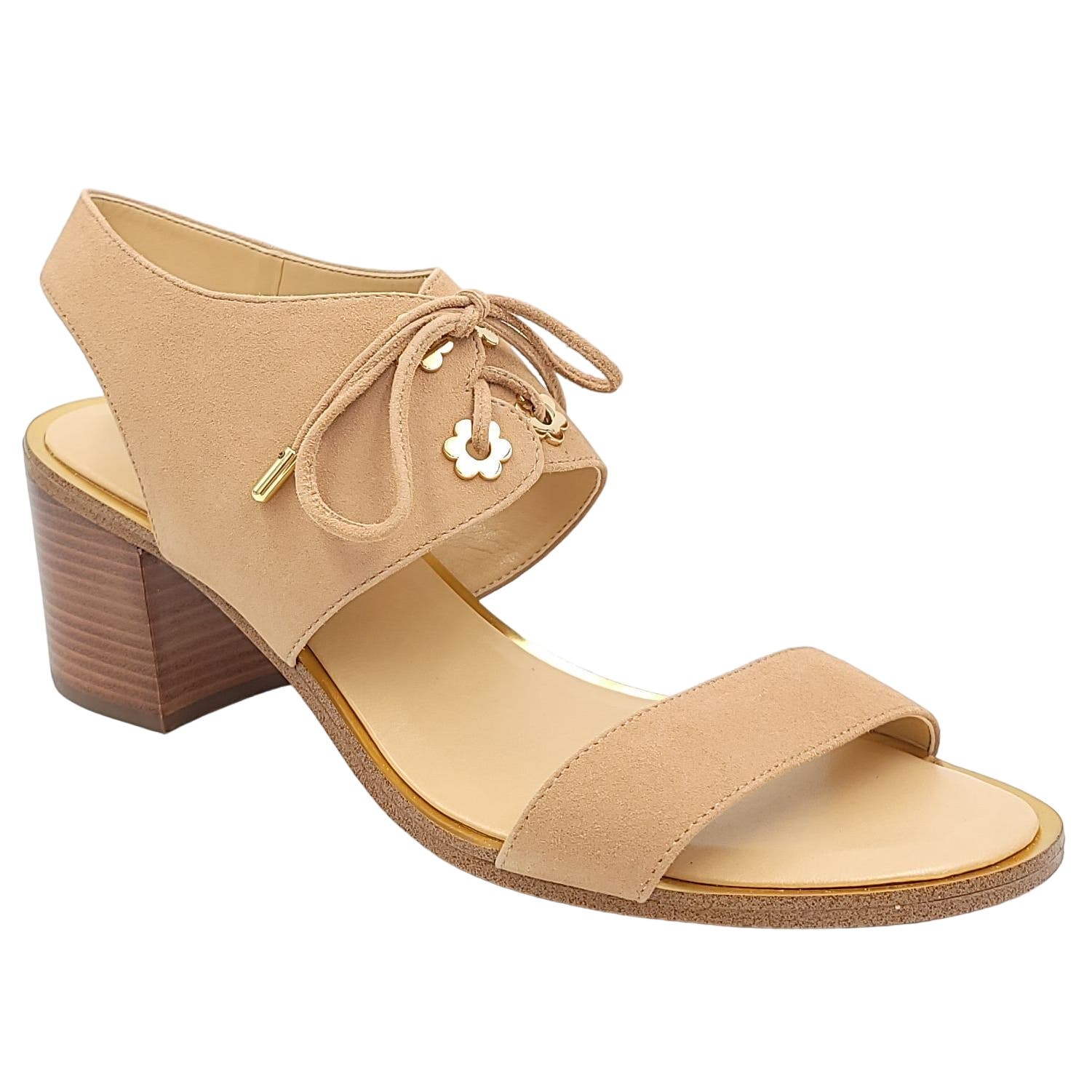 Michael Kors Women Slingback Heeled Sandals Estela Mid Size US 10M Bisque Tan