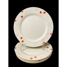 Set of 6 Vintage Mid Century Melamine Plates Geometric Design - 11