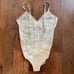 CALVIN KLEIN sleepwear écru lace bodysuit, size L, NWOT