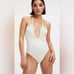 NWT Good American Plus Size Leilani Ivory One Piece Halter Swimsuit - Size 7/4XL