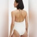 NWT Good American Plus Size Leilani Ivory One Piece Halter Swimsuit - Size 7/4XL