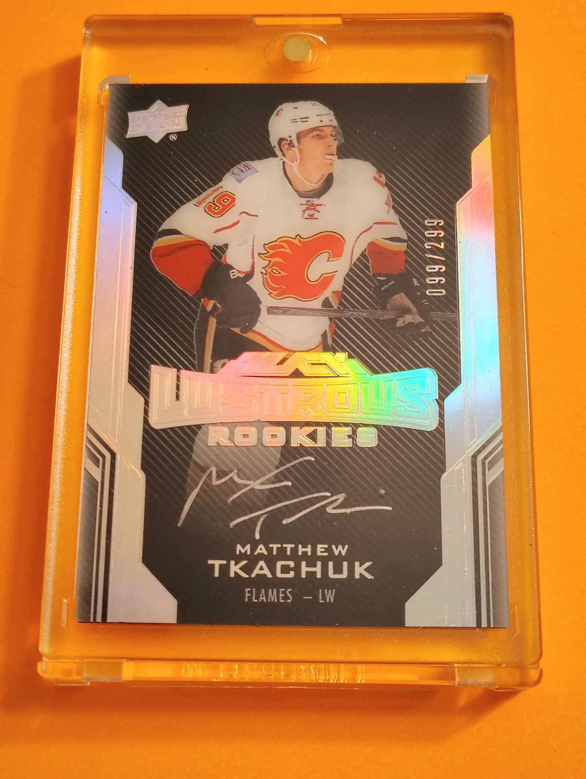 Matthew Tkachuk 2016-17 Upper Deck Black w Silver Autograph Rookie//299 GORGEOUS