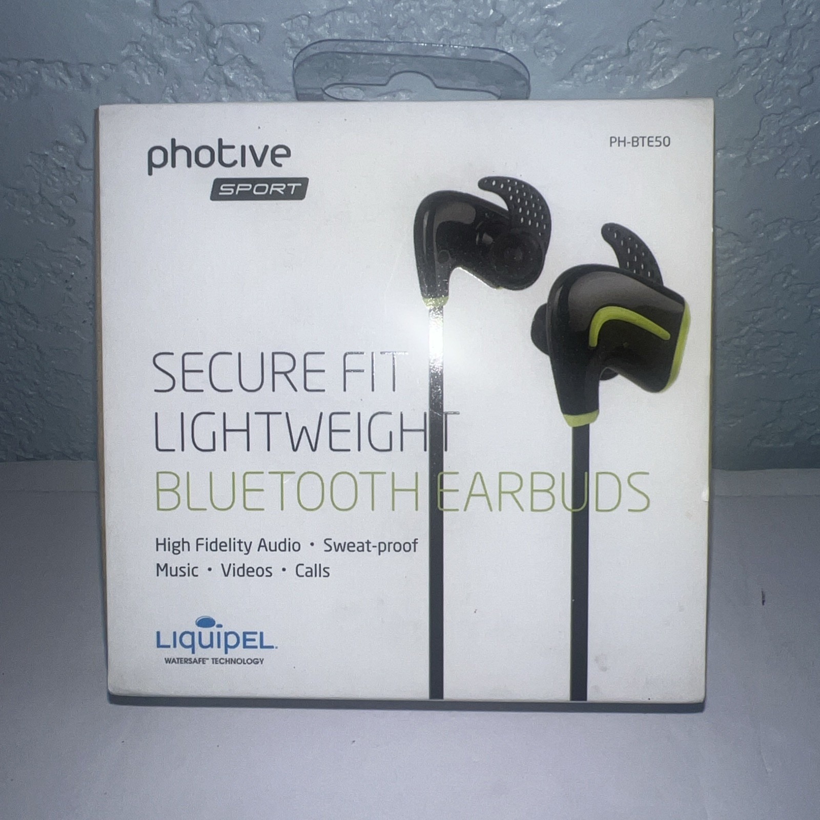 Photive Sport Secure Fit Wireless Bluetooth Workout Earbuds Headphones-New