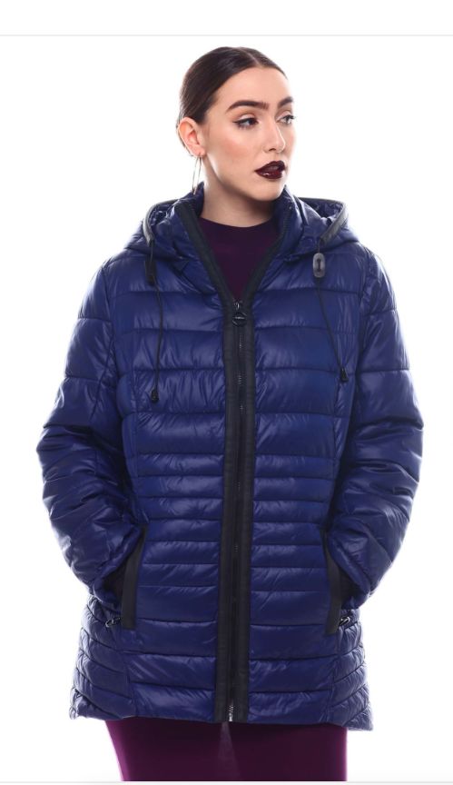 Navy Blue Hooded Puffer Comfy Coat