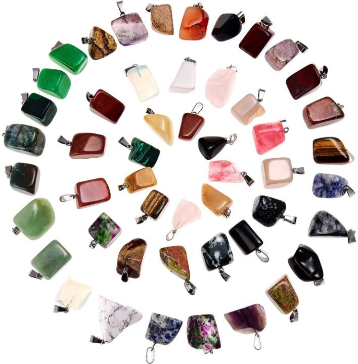 50 Pieces Mixed Healing Gemstone Pendant