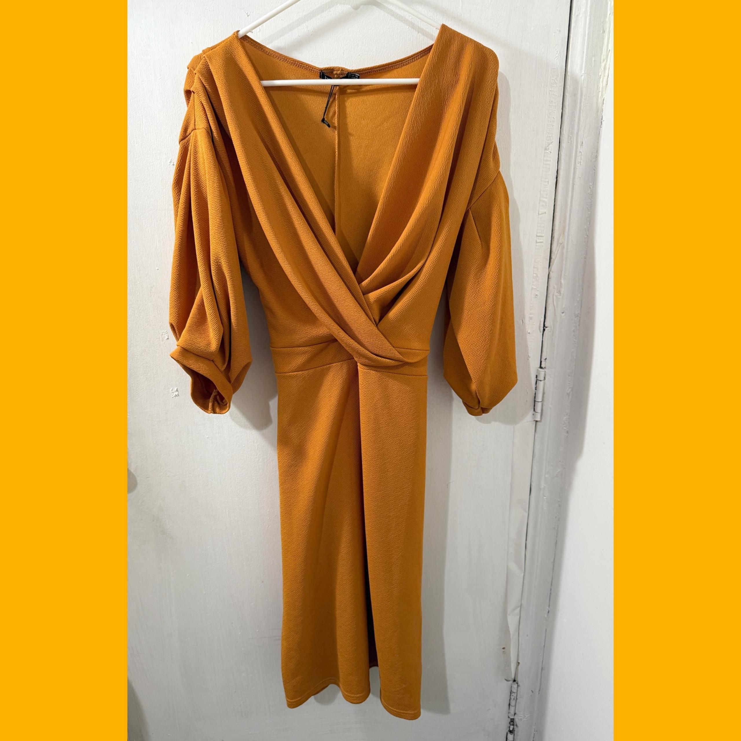 Boohoo plus orange dress