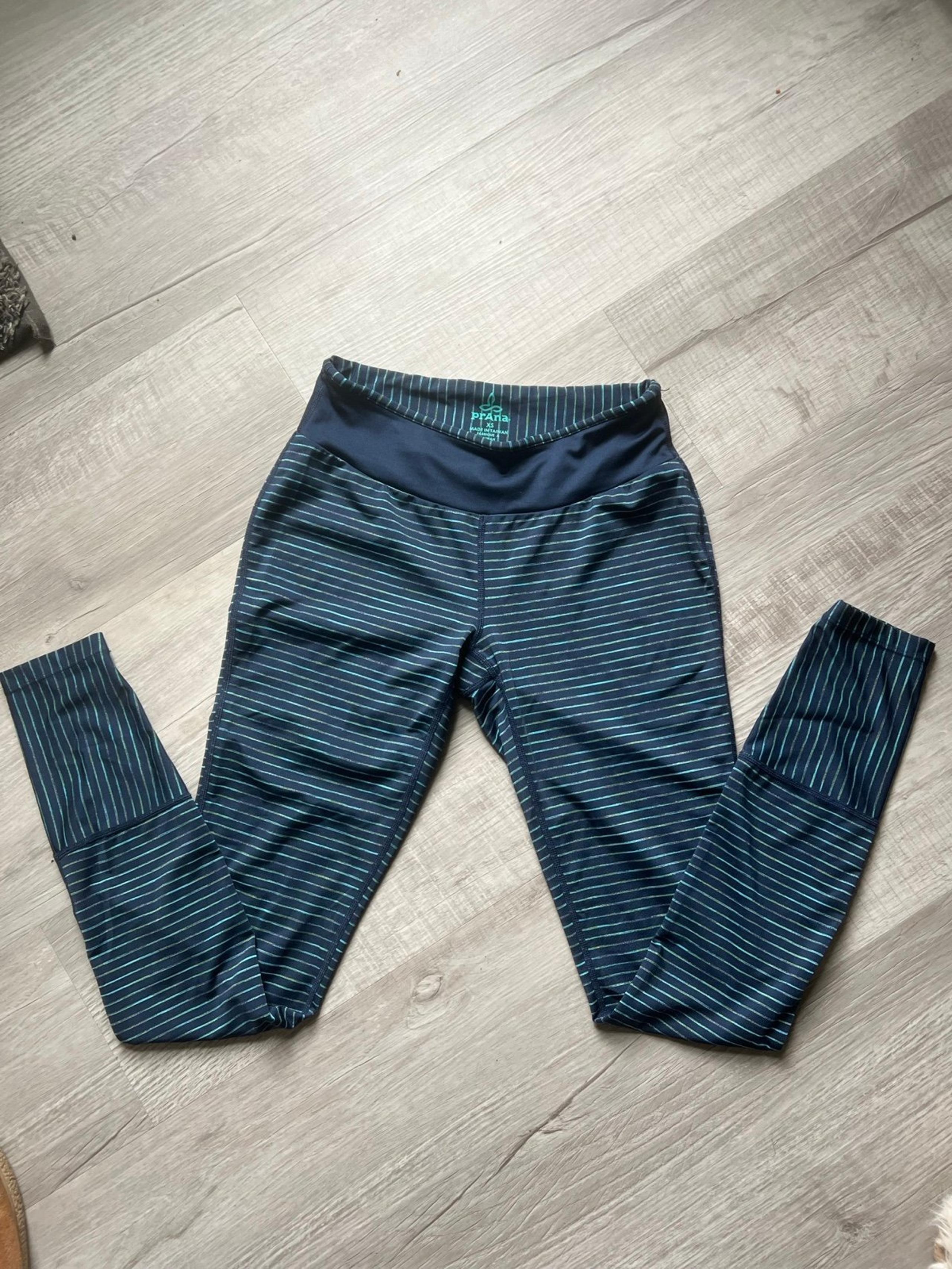 PrAna Leggings blue stripe women’s xs