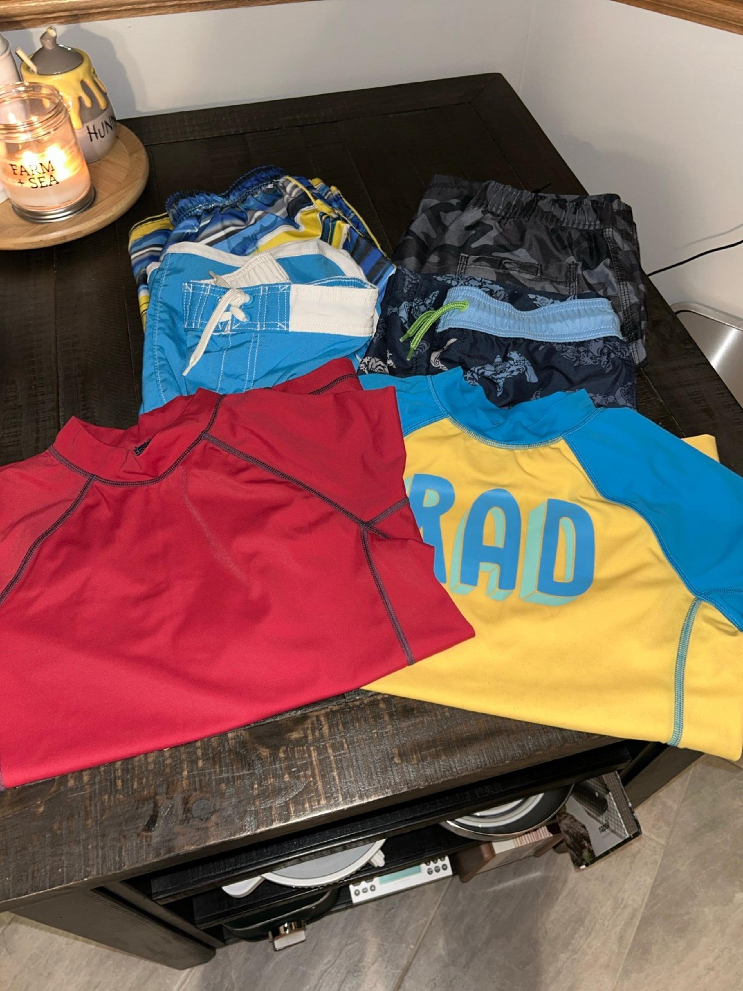 Lot 6 Boys Size 10-12 Bathing Suits (tops/bottoms)