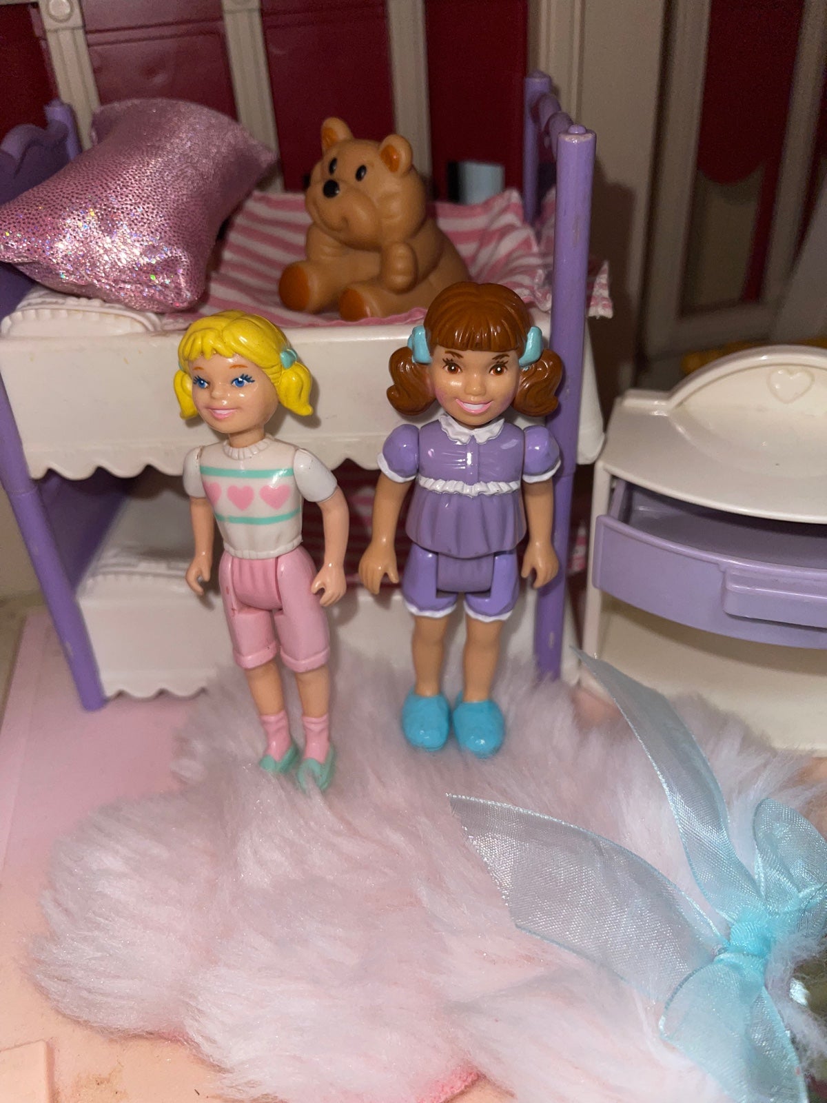 Playskool sisters pigtail blonde & brunette set RARE