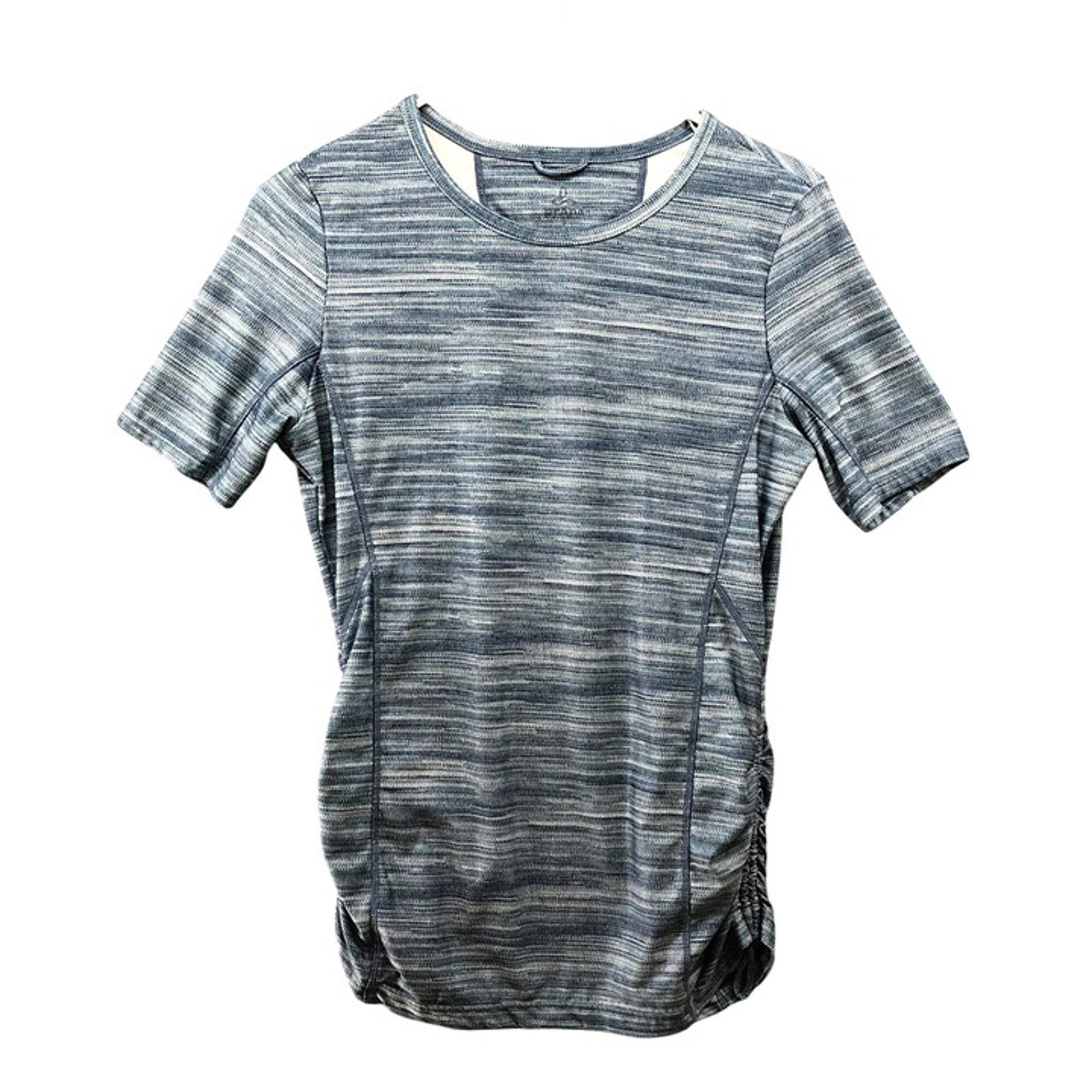 Prana Catarina Short Sleeve Sun Top Womens S Blue Ruched Drawstring Swim