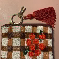 Anthropologie beaded coin purse picnic edition