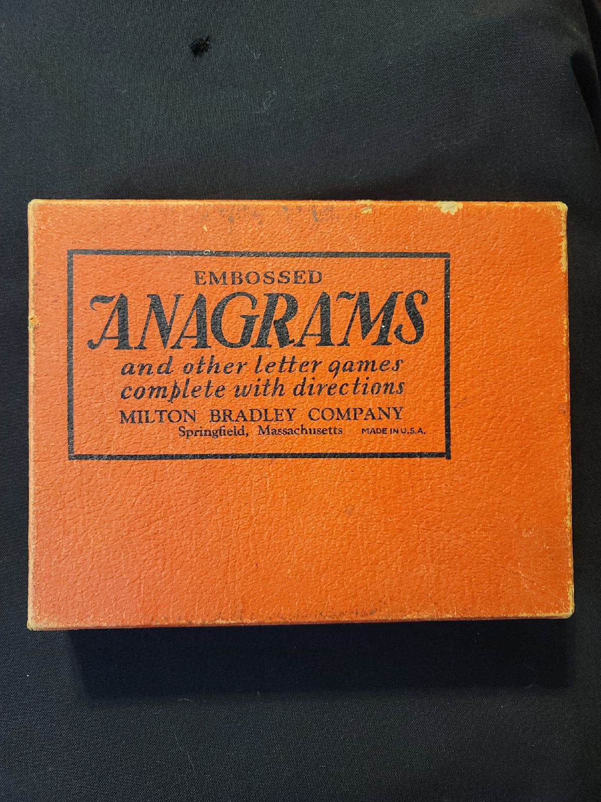 Anagrams Embossed letter games Milton Bradley company