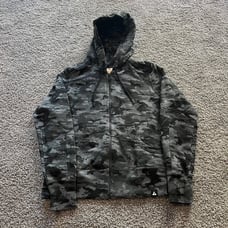 American Giant Camo Black Grey Full Zip Sweatshirt Hoodie Women’s Size Large