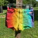 Size 8 rainbow galaxy tie dye levi’s high rise cutoff shorts hand dyed