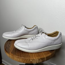 HOTTER Tone II Lace-Up Grey Shoes Sz 9 Gray Leather Sneakers UK England NEW