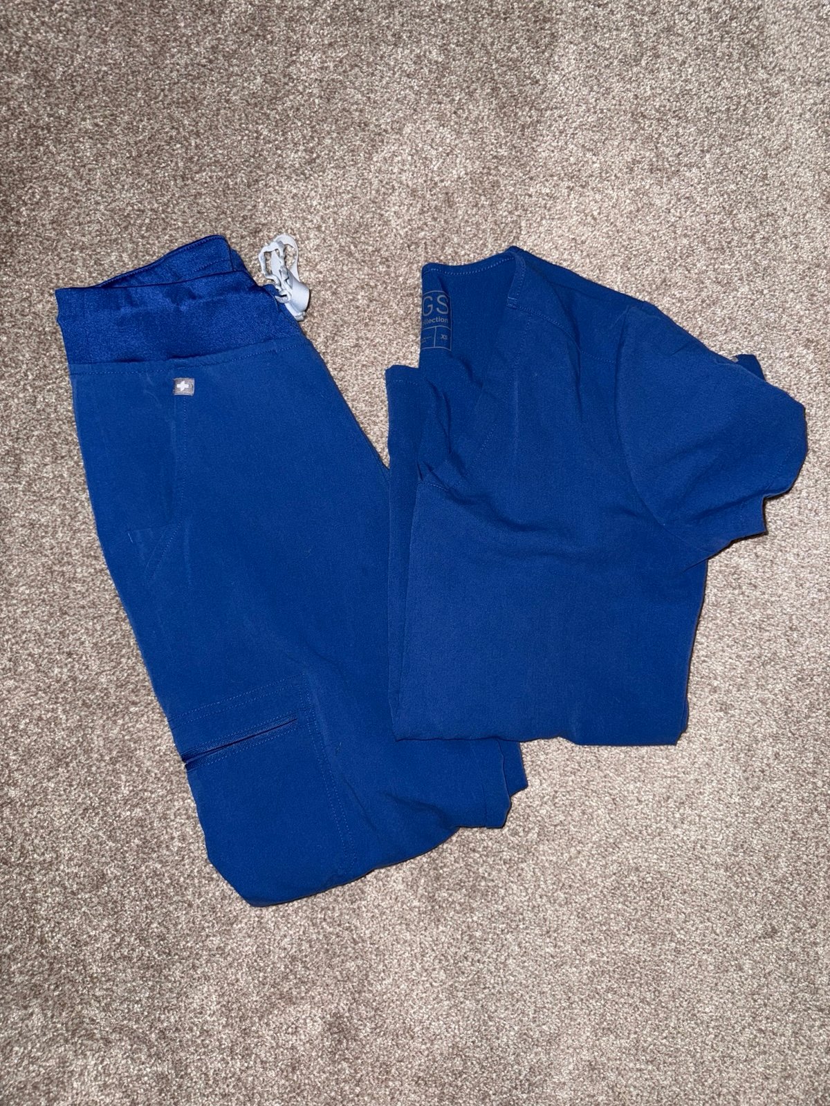 Figs Original Winning Blue Scrub Set Casma Top Zamora Joggers Pants XS