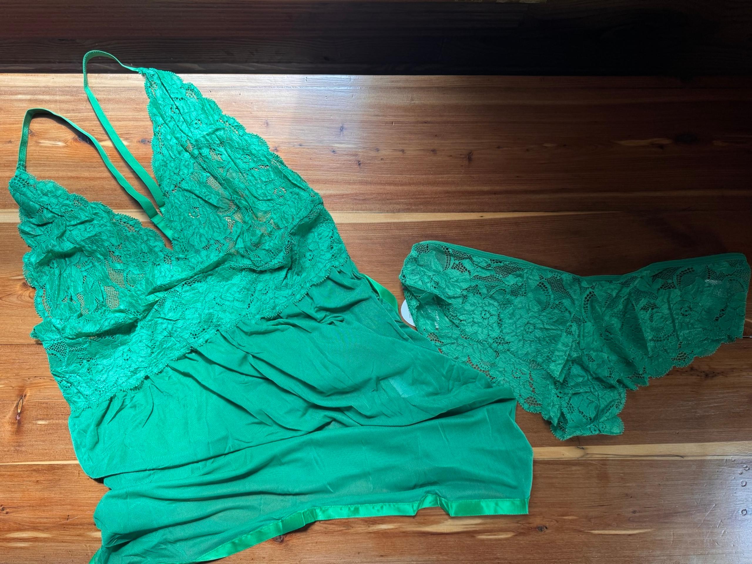 Avidlove Green Lace Babydoll Lingerie Set Size L