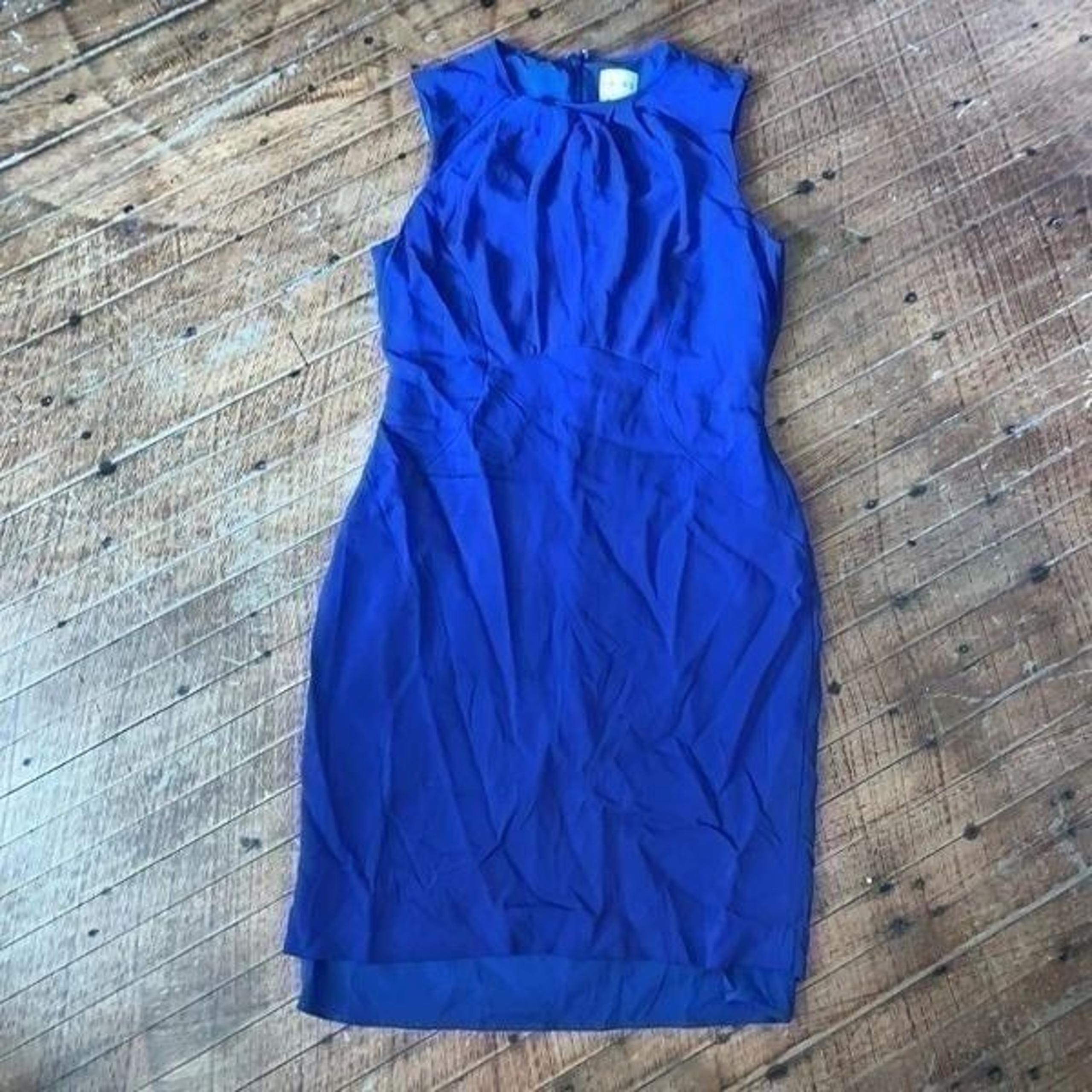Reiss royal blue gathered bodice scoop neck 8 sleeveless dress