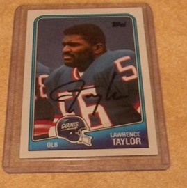 Lawrence Taylor Auto Signed 1988 Topps Card New York Giants