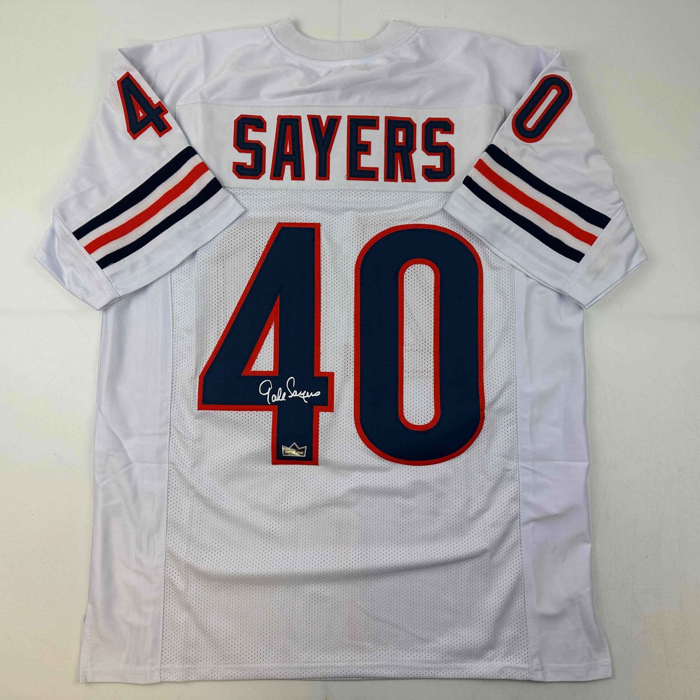 Facsimile Autographed Gale Sayers Chicago White Auto Jersey Size Men's XL