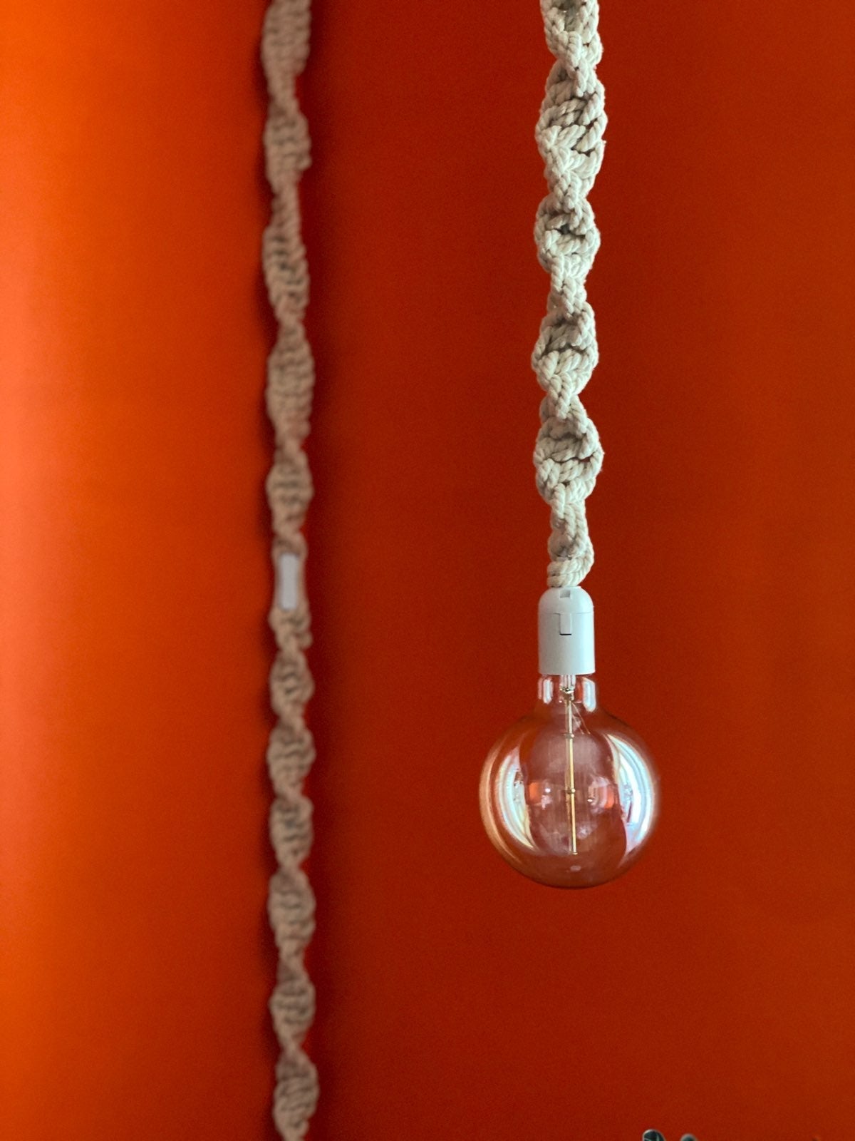Chic Macrame pendant light biege