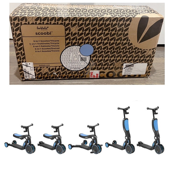Larktale 7 Scoobi 5-in-1 Convertible Scooter Tricycle Freshwater Blue 2-5 Years