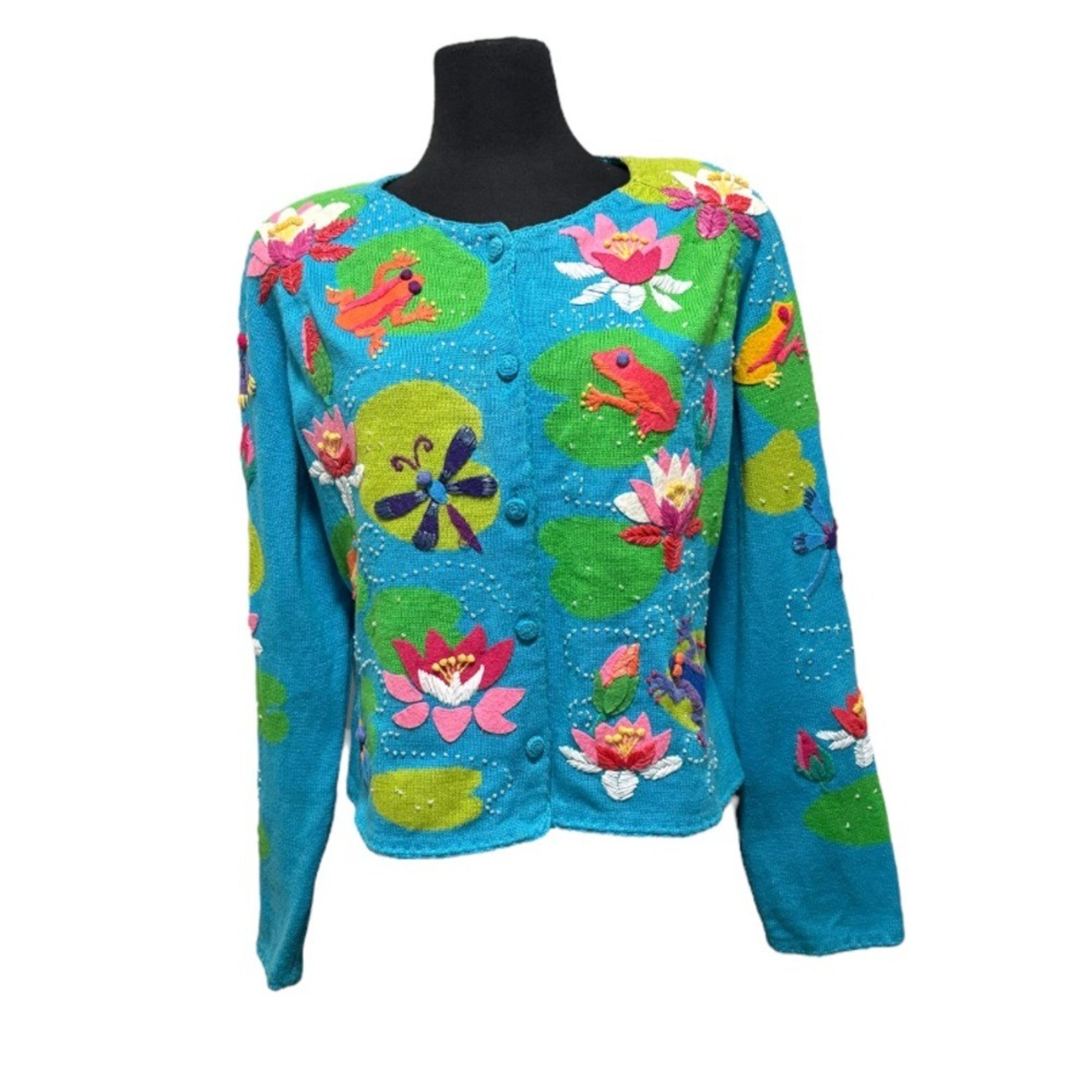 Michael Simon Blue Floral Cardigan