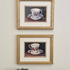 Tea Cup Framed Art Prints - Set of 2 by Barbara Mock