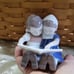 Vintage Royal Copenhagen Porcelain Figurine Children Reading