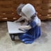 Vintage Royal Copenhagen Porcelain Figurine Children Reading