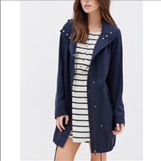 Hooded Navy Utility Jacket