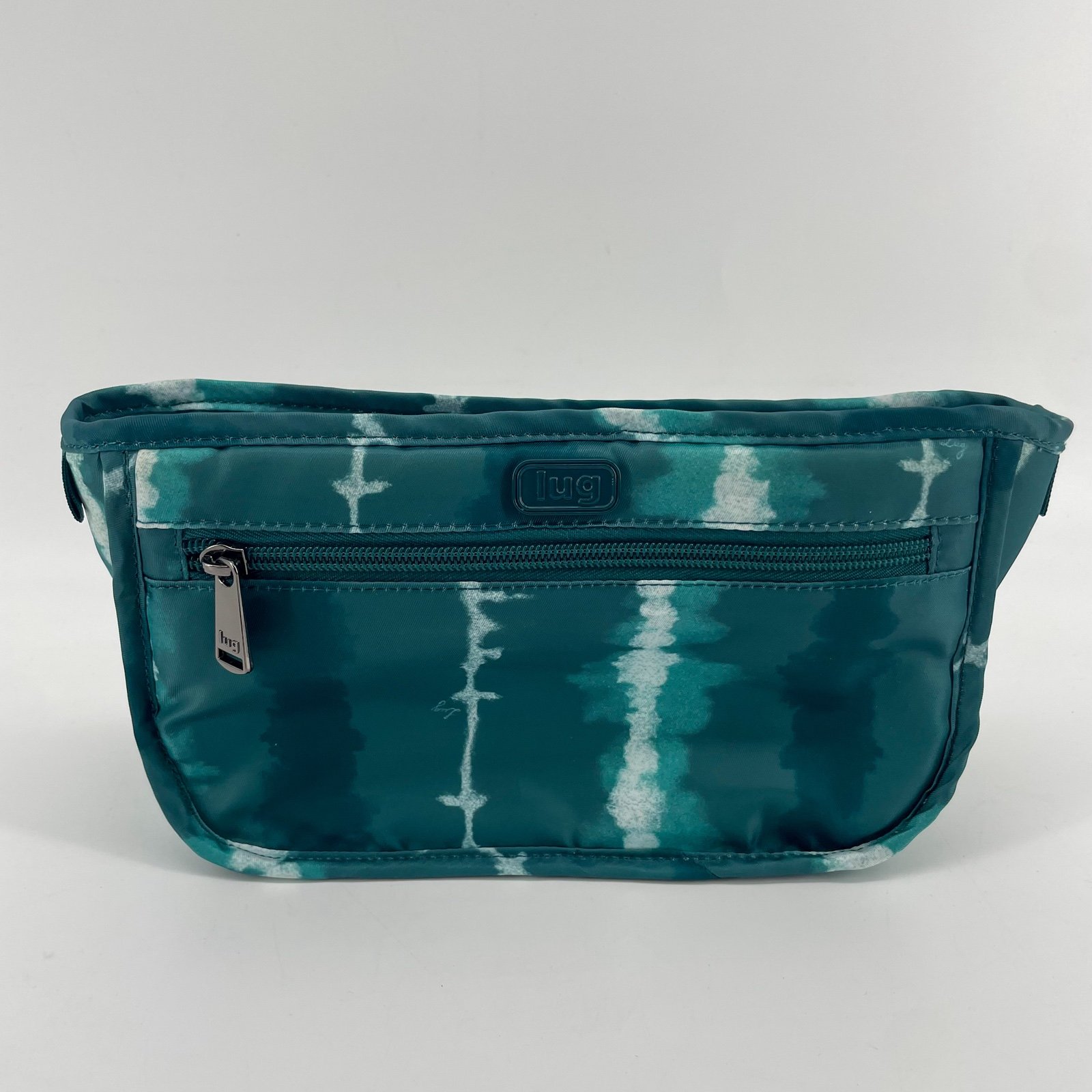 Lug Parasail Cosmetic Case Shibori Teal Tie Dye Lined Travel