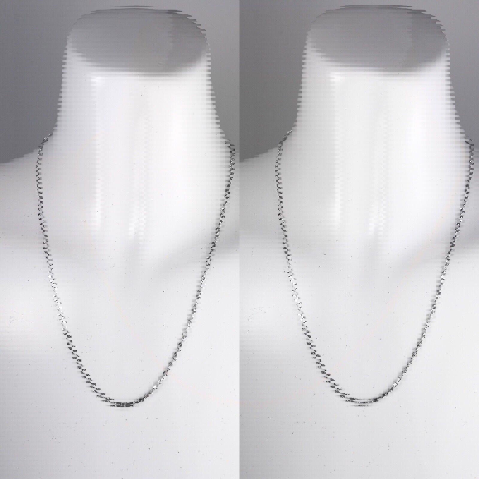 14K White Gold Classic Box Chain Link 16 Long 3.2 Grams 0.7 MM Designer LXG
