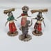 Vintage Indigenous Native Ethnic People Woman Man Clay Figures Jamaica Set of 4