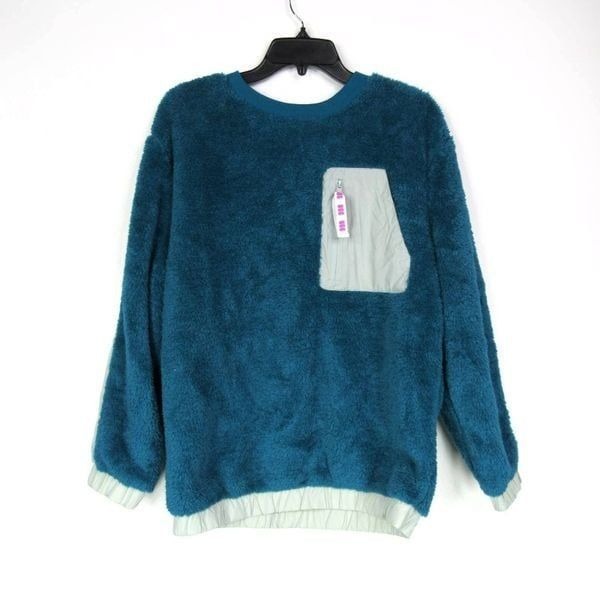 UGG NIKO SHERPA CREWNECK WOMEN'S SWEATER IN RIO BLUE SZ S