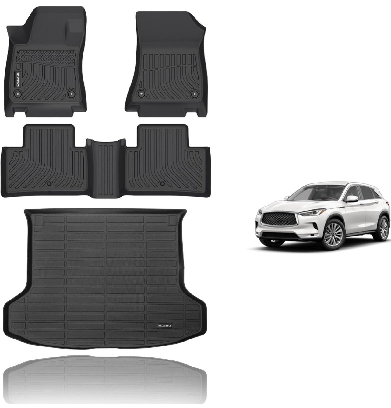KELCSEECS® Floor Mats & Cargo Liner Custom for 2019-2025 Infiniti QX50 All Weath