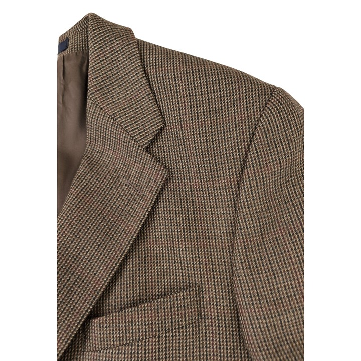 Chaps Ralph Lauren Sport Coat Blazer Jacket Mens 44R Brown Houndstooth Business