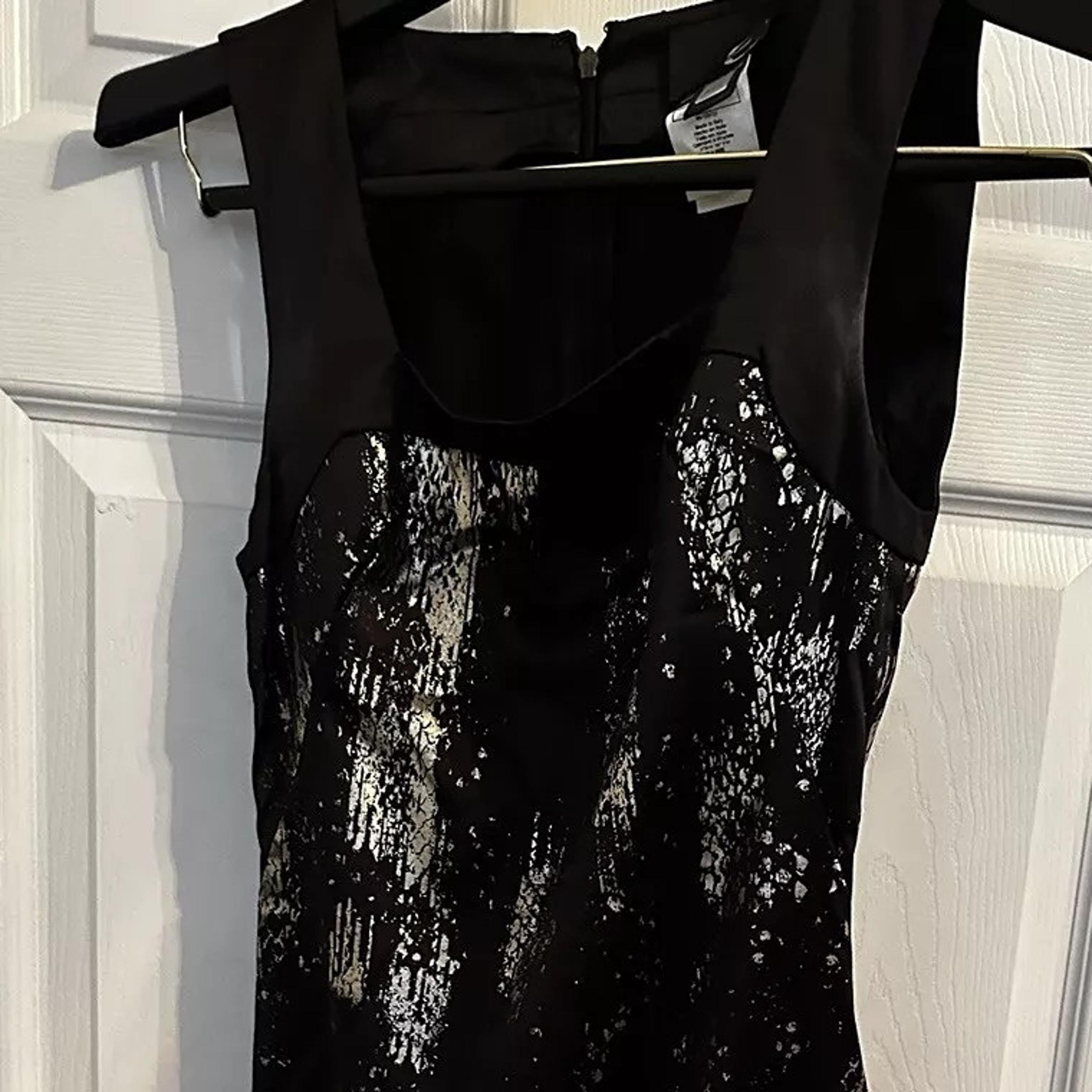 Just Cavalli Black and Gold Sexy Party Dress, Sz M