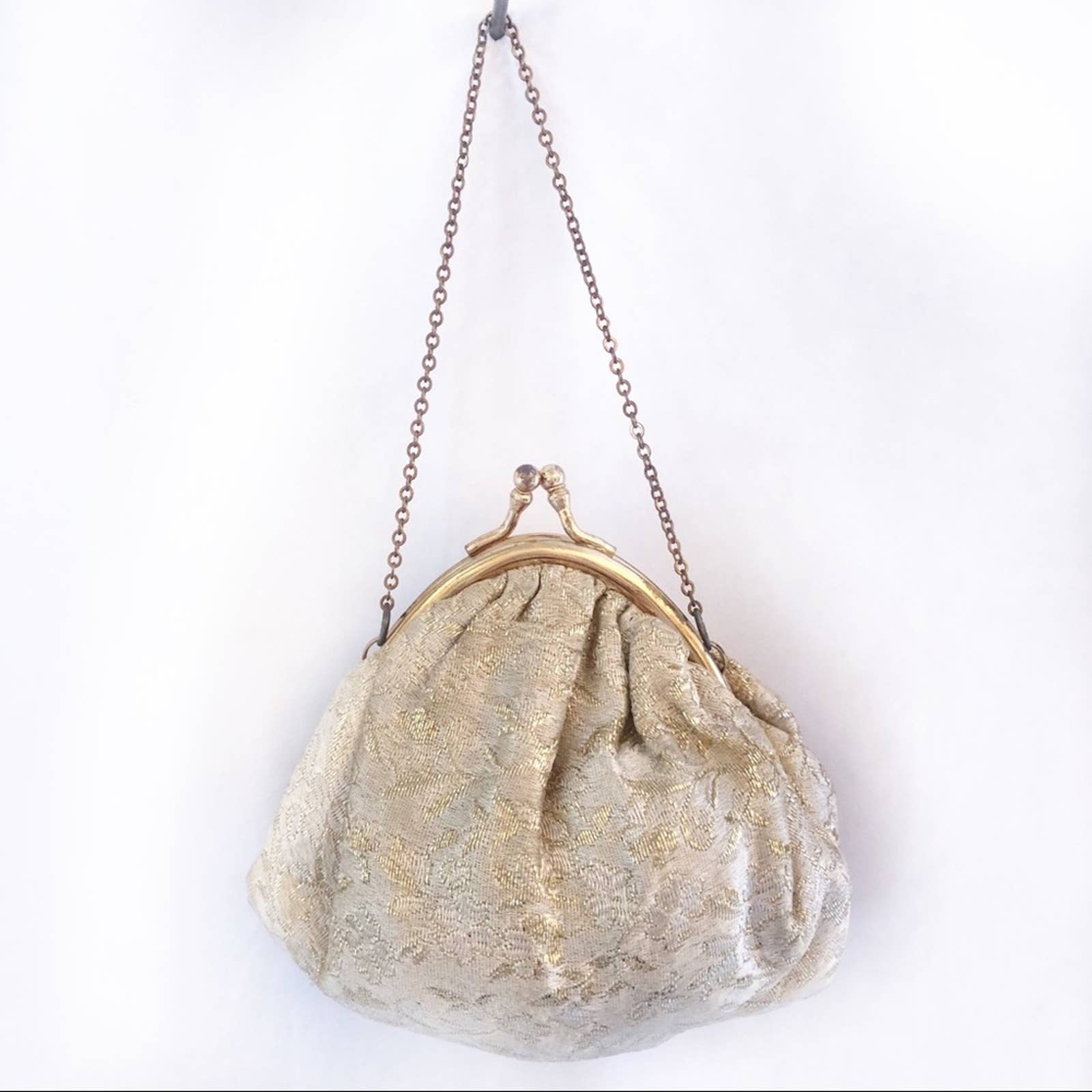 Vintage cream/gold minaudiere shops mini purse