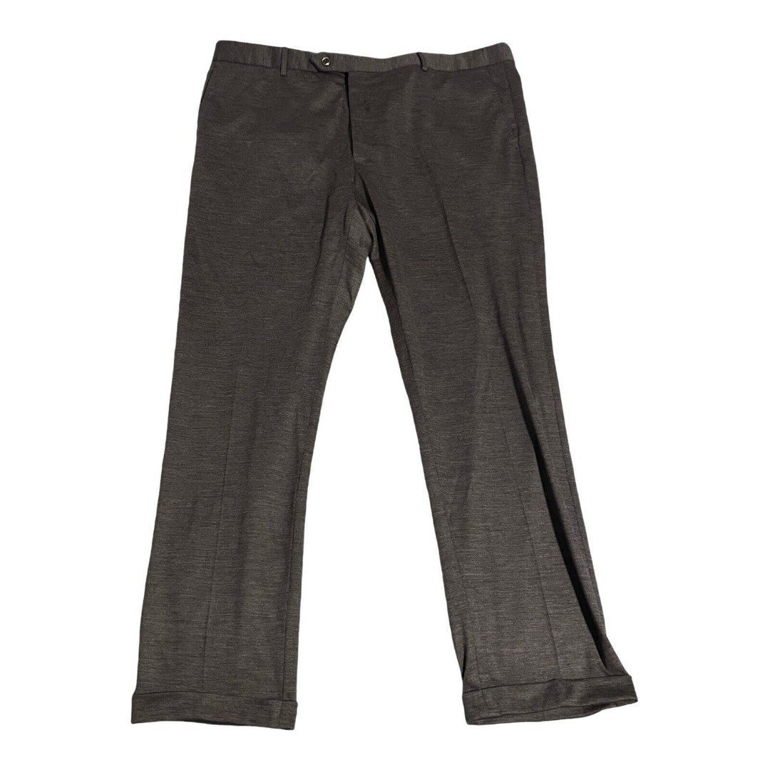 Zanella Mens 42 Noah Wool Trousers Hemmed Gray Stretch 42x29 *See Description*