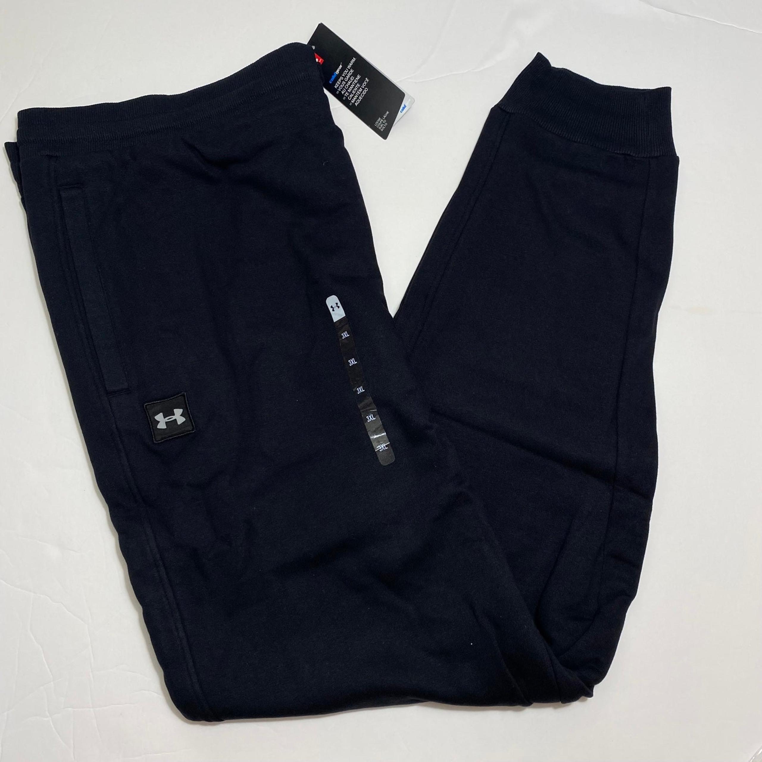 Under Armour UA Men's Rival Fleece Joggers Sweatpants Black Sz 3XL