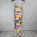 Tahari Brushstroke Canvas Print Maxi Dress M NWT