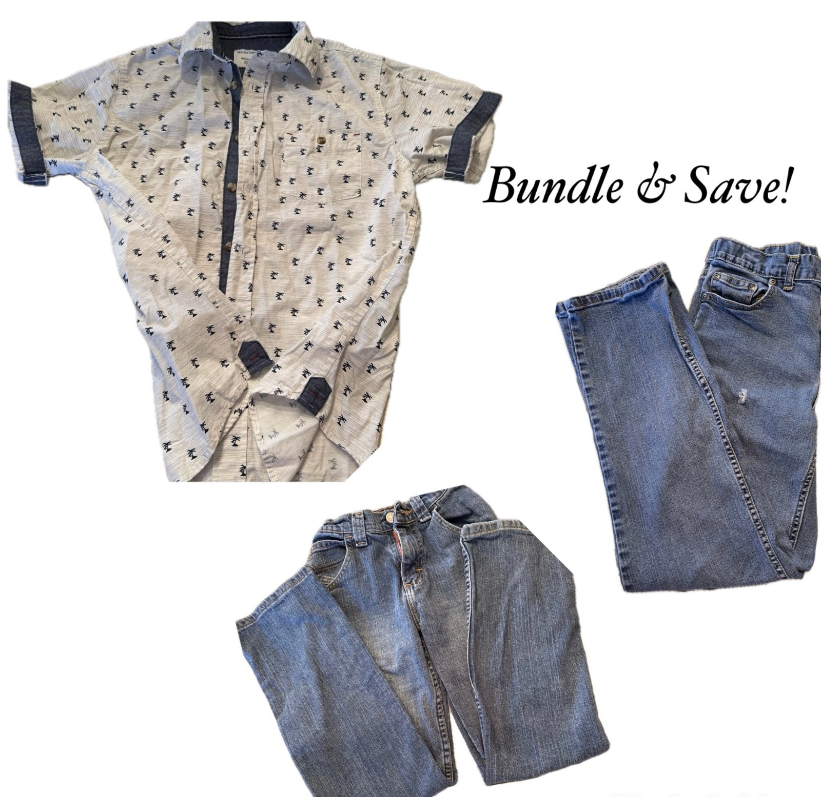 Wrangler Jeans & More! 1 Shirt 2 Jeans Bundle