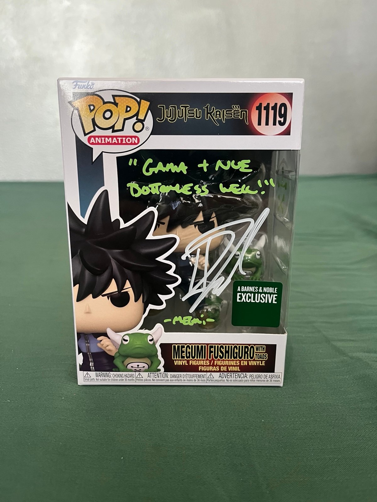 Megumi Fushiguro with toads funko pop #1119 (signed)
