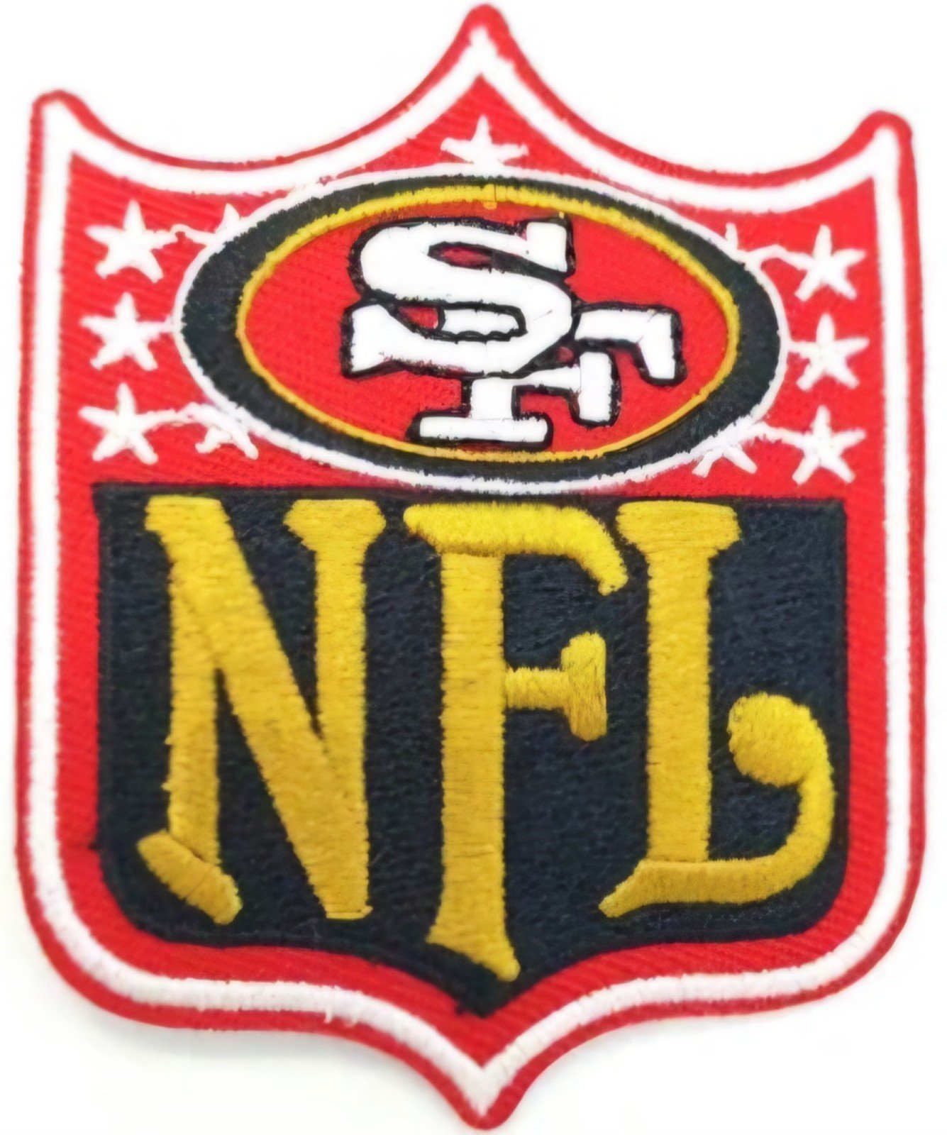 San Francisco 49ers with NFL logo embroidered Iron on patch 6 ct.