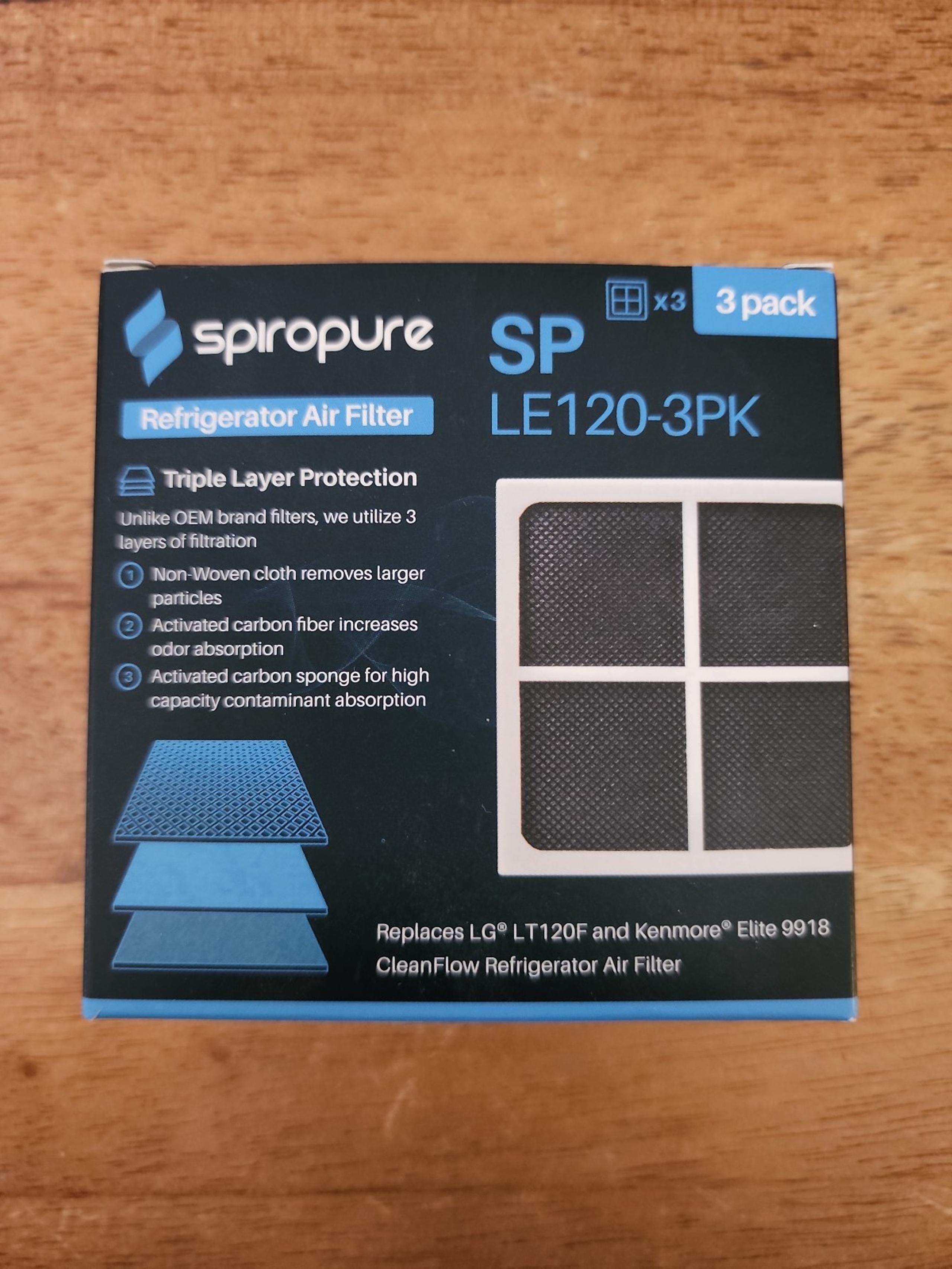 Spiropure Refrigerator Air Filter for LG & Kenmore
