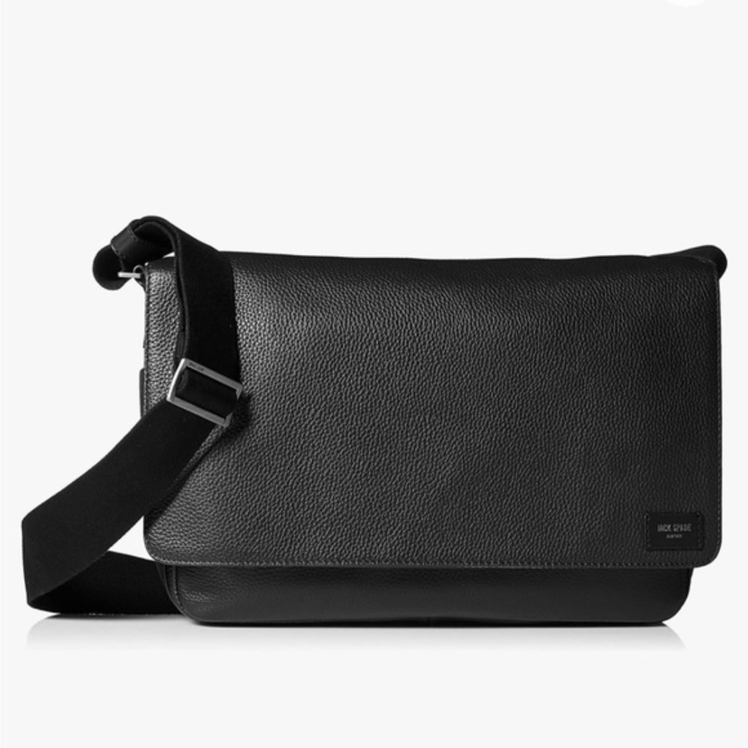 Jack Spade Men's Pebble Leather Zip Messenger Bag